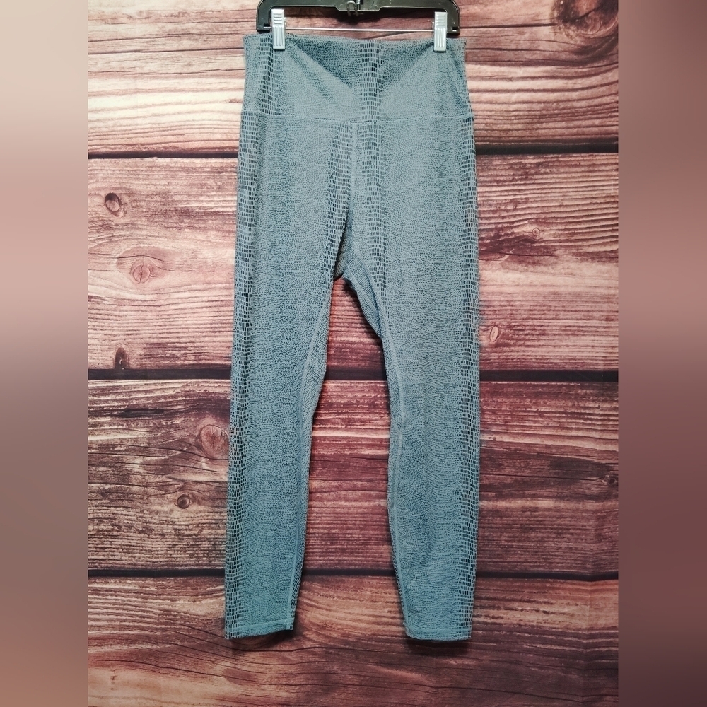 ZYIA Textured Gray Blue Leggings Size Medium